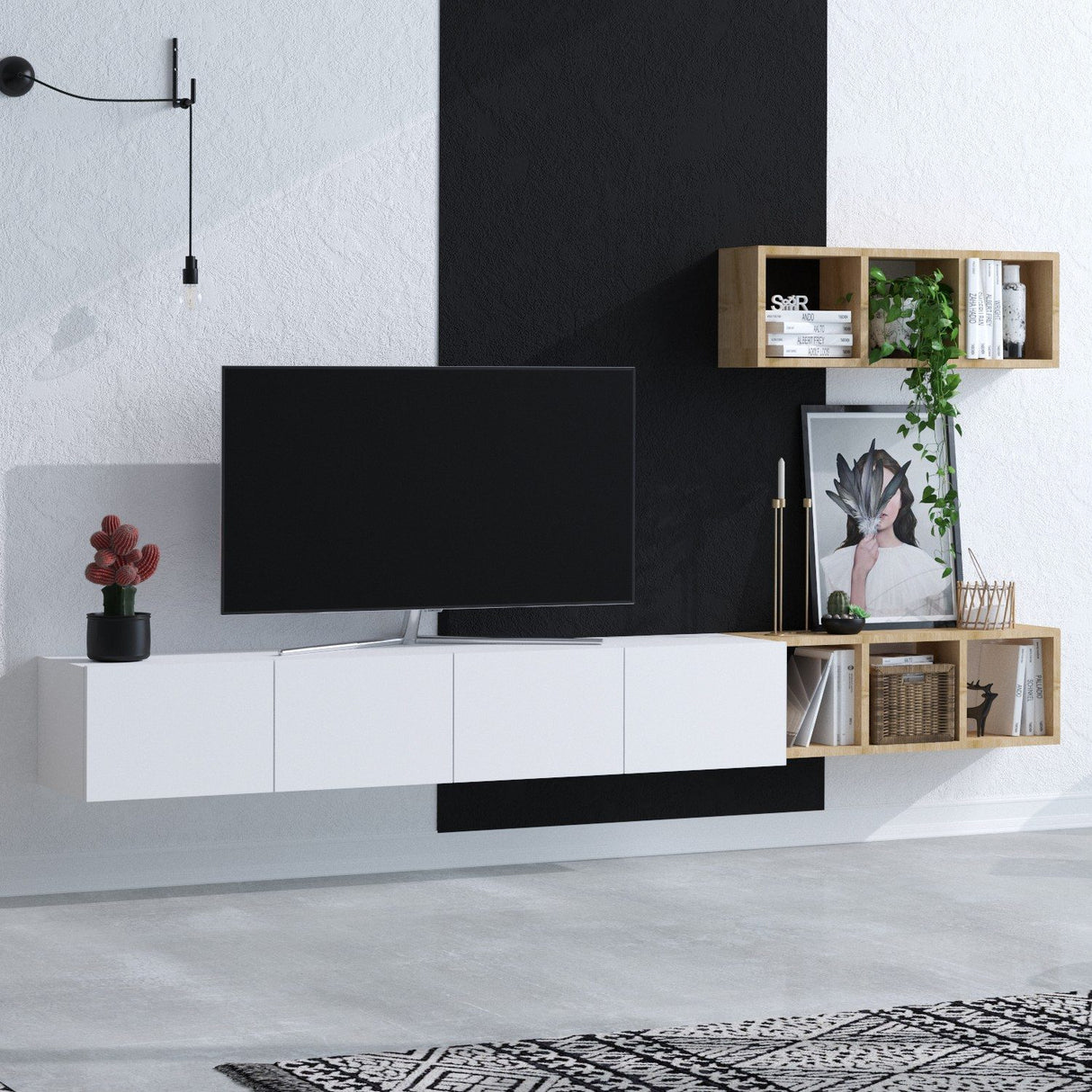 TV-bänk Serie 1 (215 x 25 x 32 cm) Vit ek TV-bänk