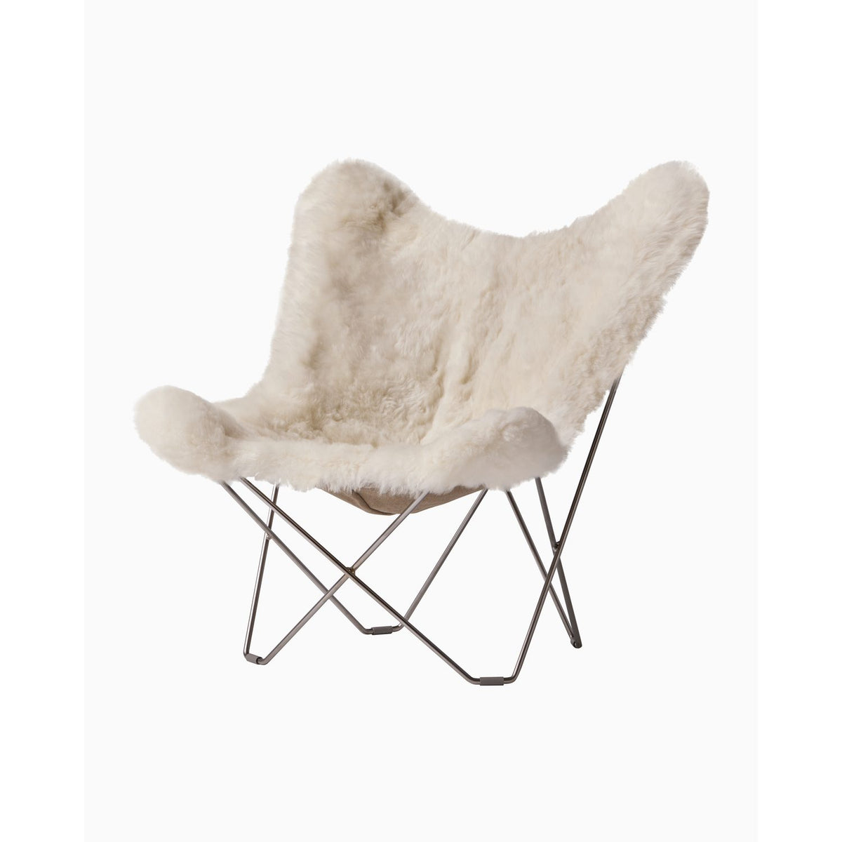 Iceland Mariposa Fåtölj Krom, Shorn White