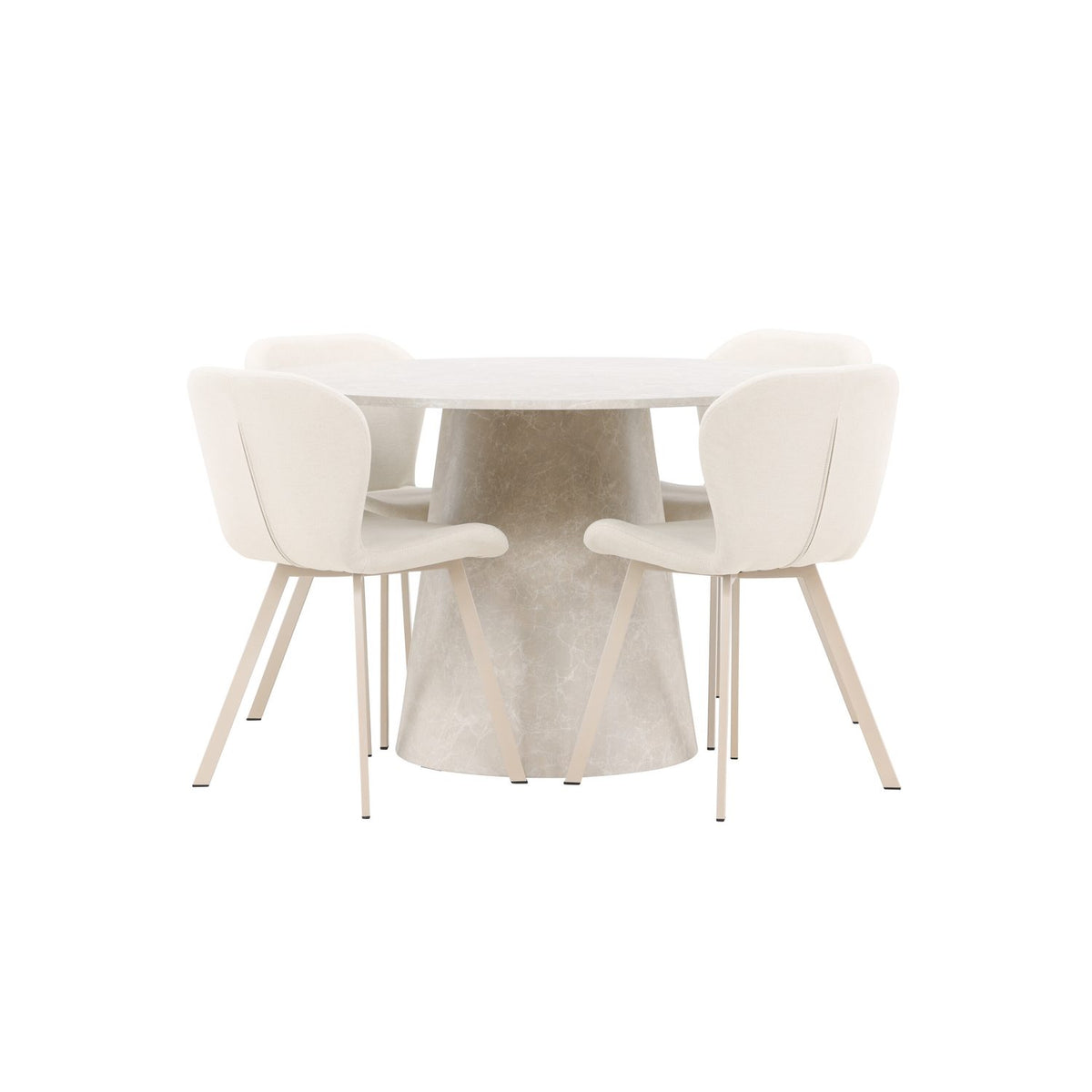 Lanzo, Lilja Runt matgrupp Beige, Beige, 4st