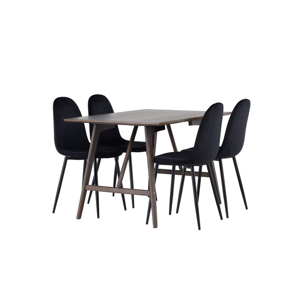 Kaseidon, Polar Rektangulär matgrupp Svart, Mörkbrun, 120 x 80