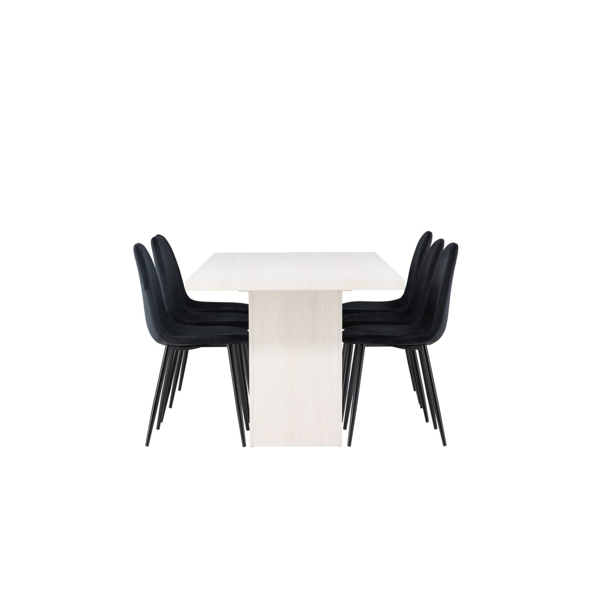 Olga, Polar Rektangulär matgrupp Svart, Vit, 200 x 90