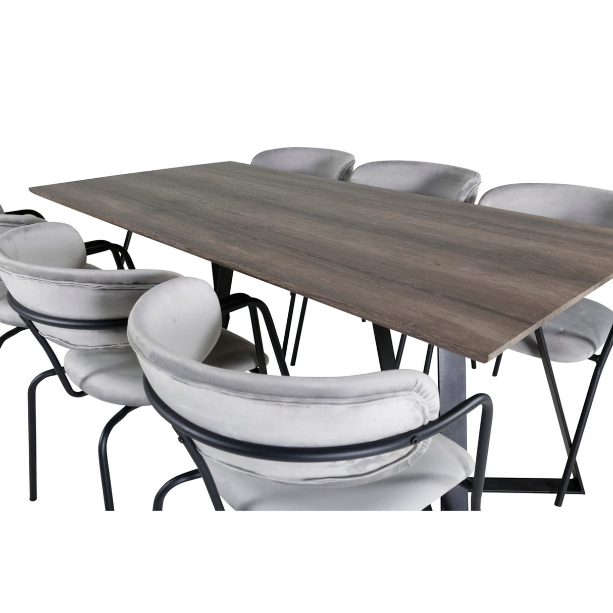 Marina, Arrow Rektangulär matgrupp Svart,Grå, Svart,Grå, 180 x 90