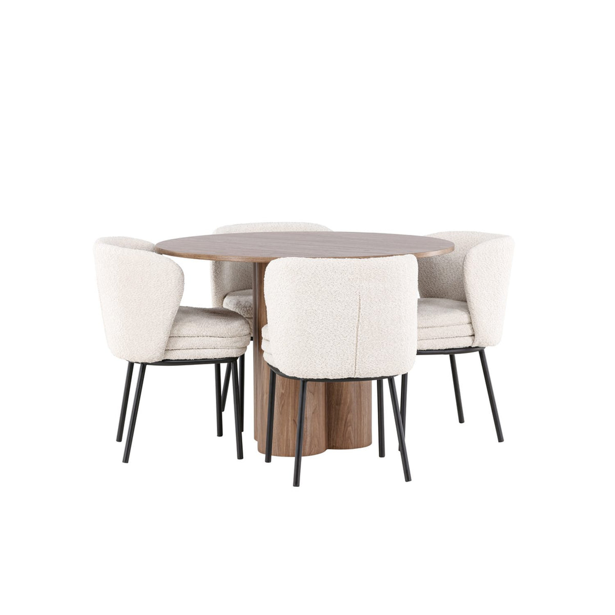 Olivia, Agnes Rund matgrupp Vit, Brun, 4st