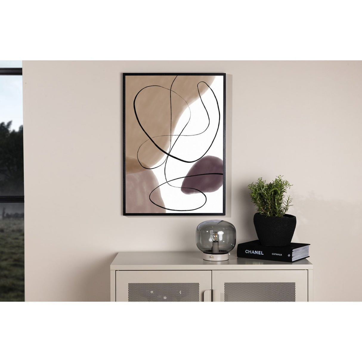 Linjer Poster Beige, 50 x 70 cm