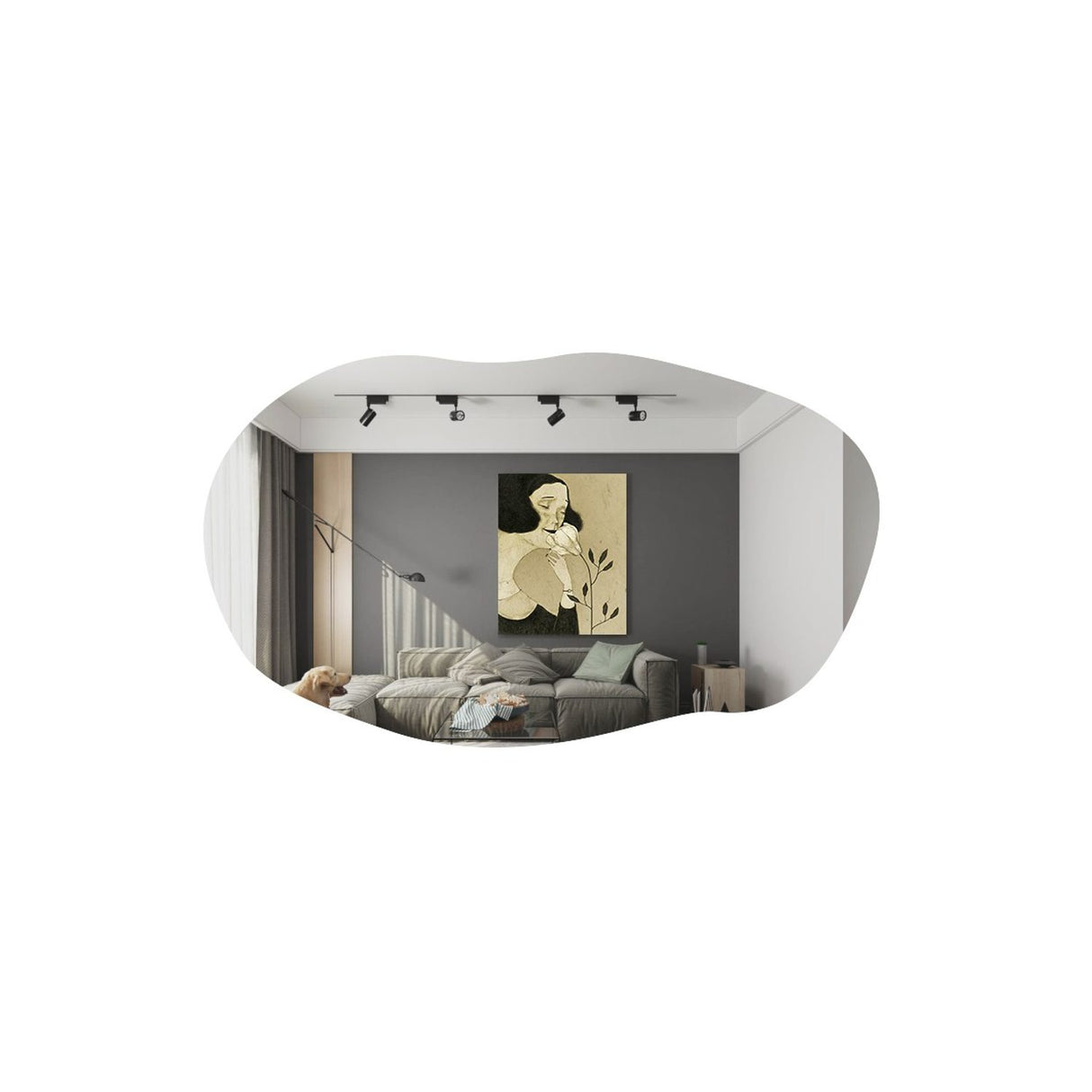 Luanda (52 x 89 x 2,2 cm) Svart Spegel