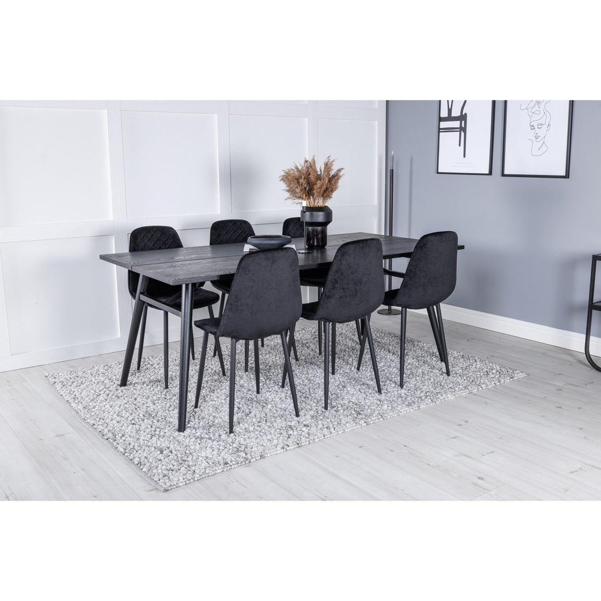Sleek, Polar Rektangulär matgrupp Svart, Svart, 195 x 95