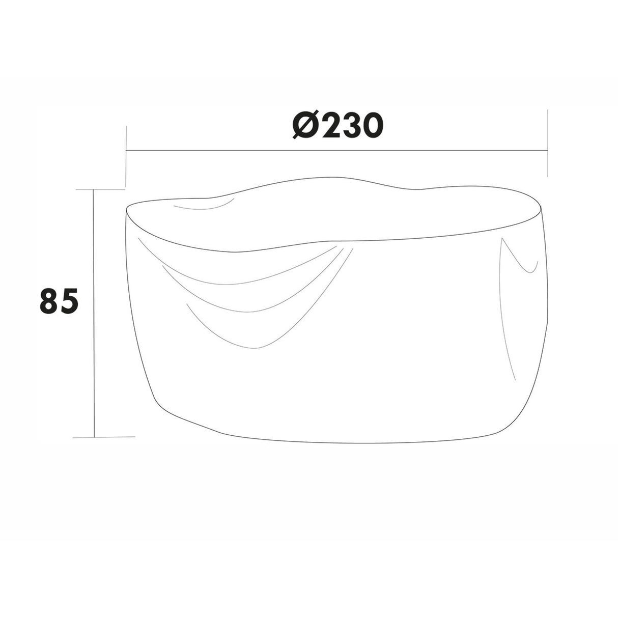 Möbelskydd Oxhult/Ringsjö Ø230 cm Rund Grå