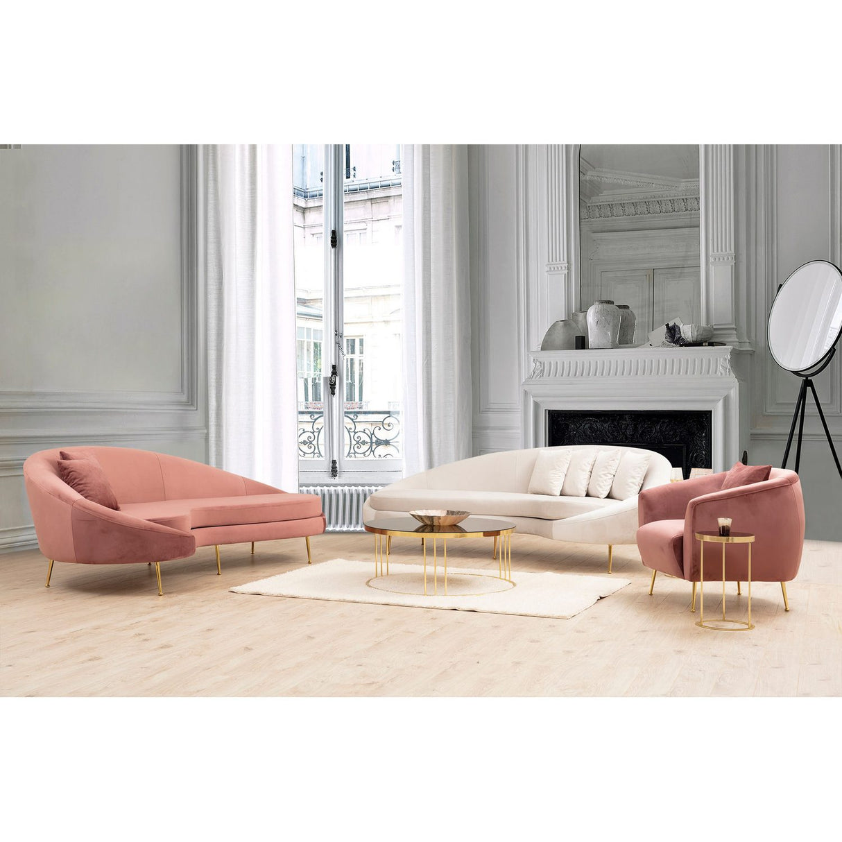 Oslo (255 x 120 x 85 cm) 3-sitssoffa Beige, Höger
