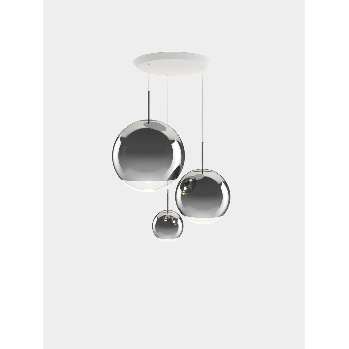 Mirror Ball Rund serie Pendelsystem LED Silver