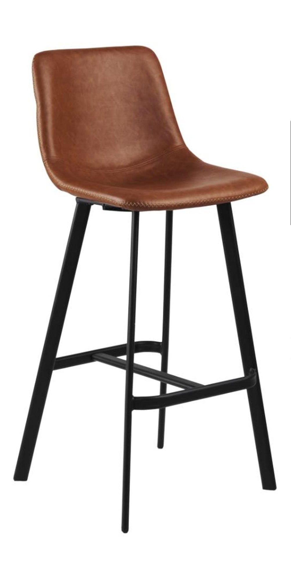 Mathilde Barstol Hög PU Retro Konjak