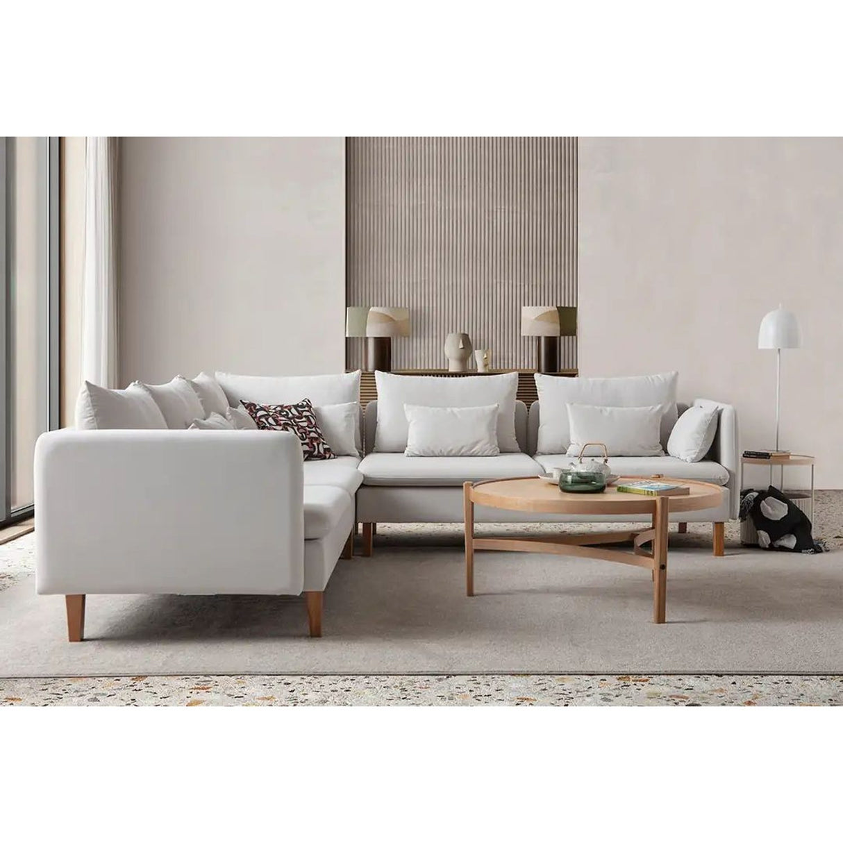 Flexy L (194 x 95 x 154 cm) Hörnsoffa Kräm