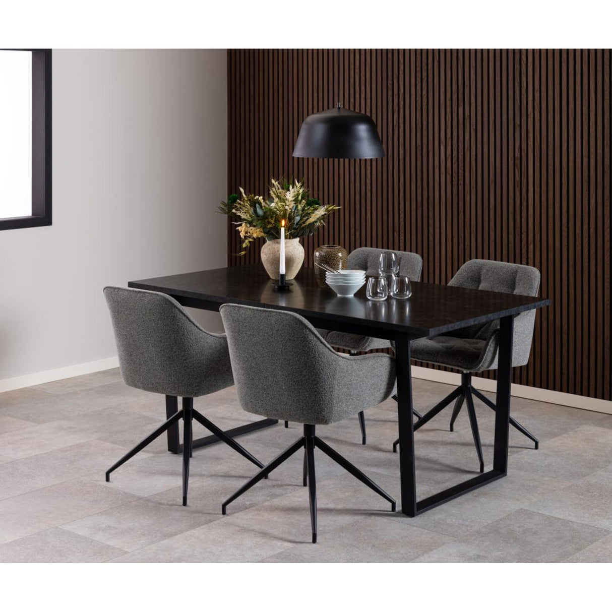 Toulon Karmstol Snurr Monza tyg Antracit