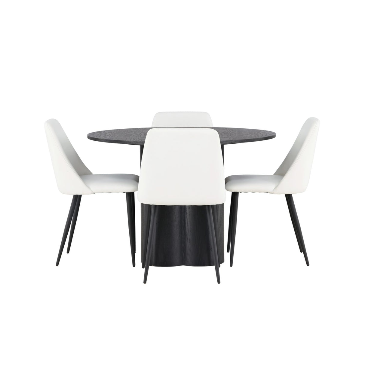 Olivia, Night Rund matgrupp Svart,Vit, Svart, ⌀110