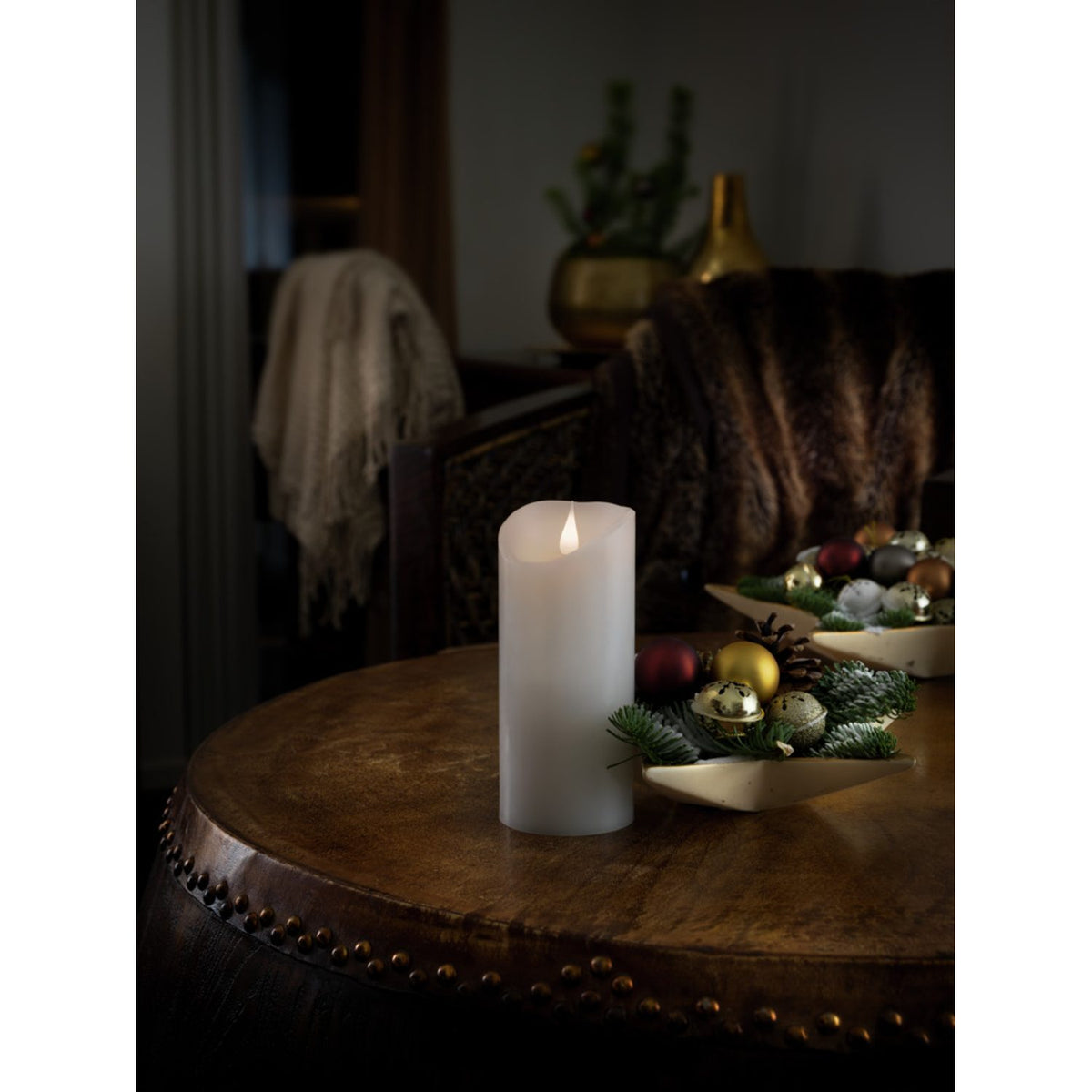 Vaxljus LED varmvit timer 4/8h 2xC Dekorationsljus El 7,6x17,8cm