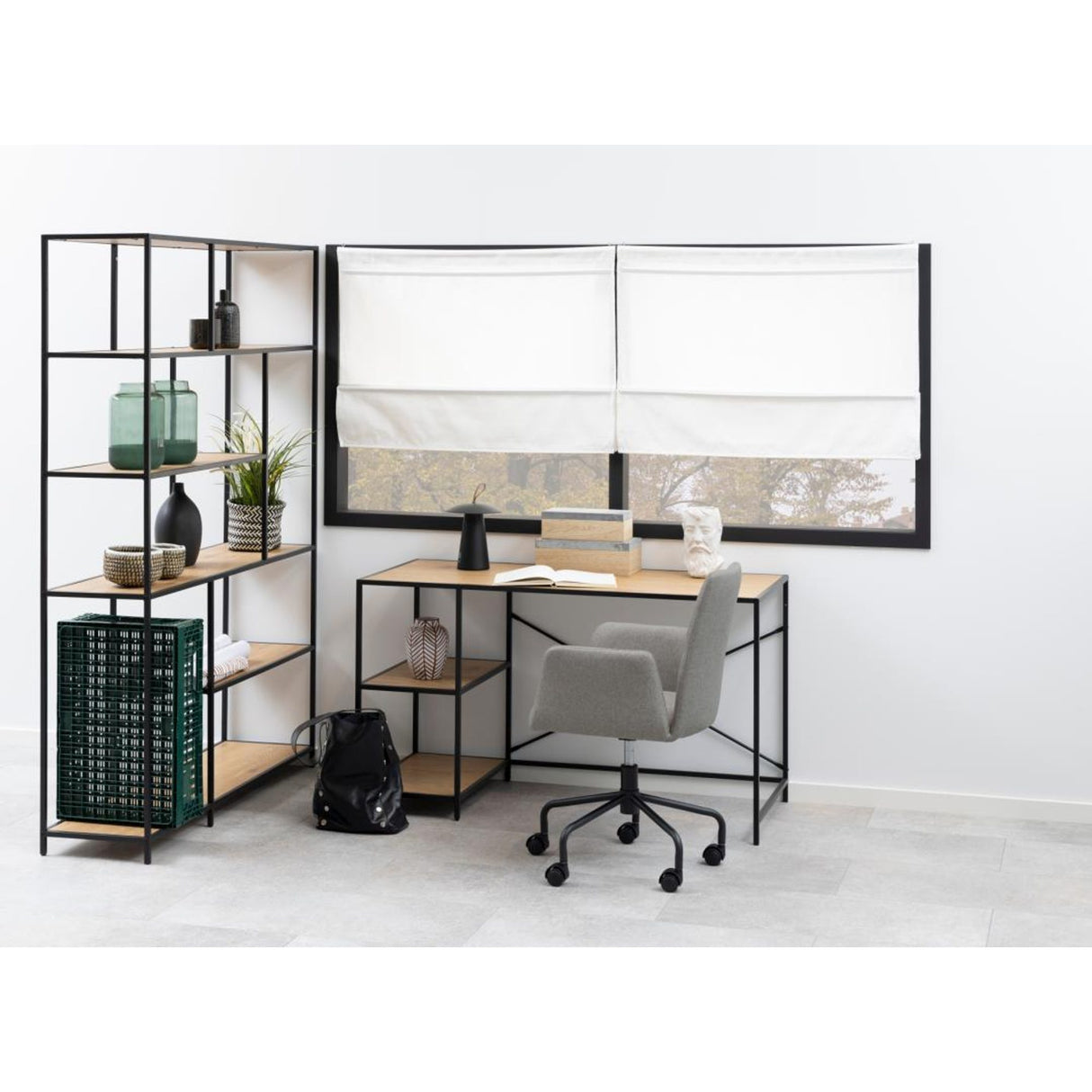 Notting Hill Bokhylla 185x135x35 cm Ek