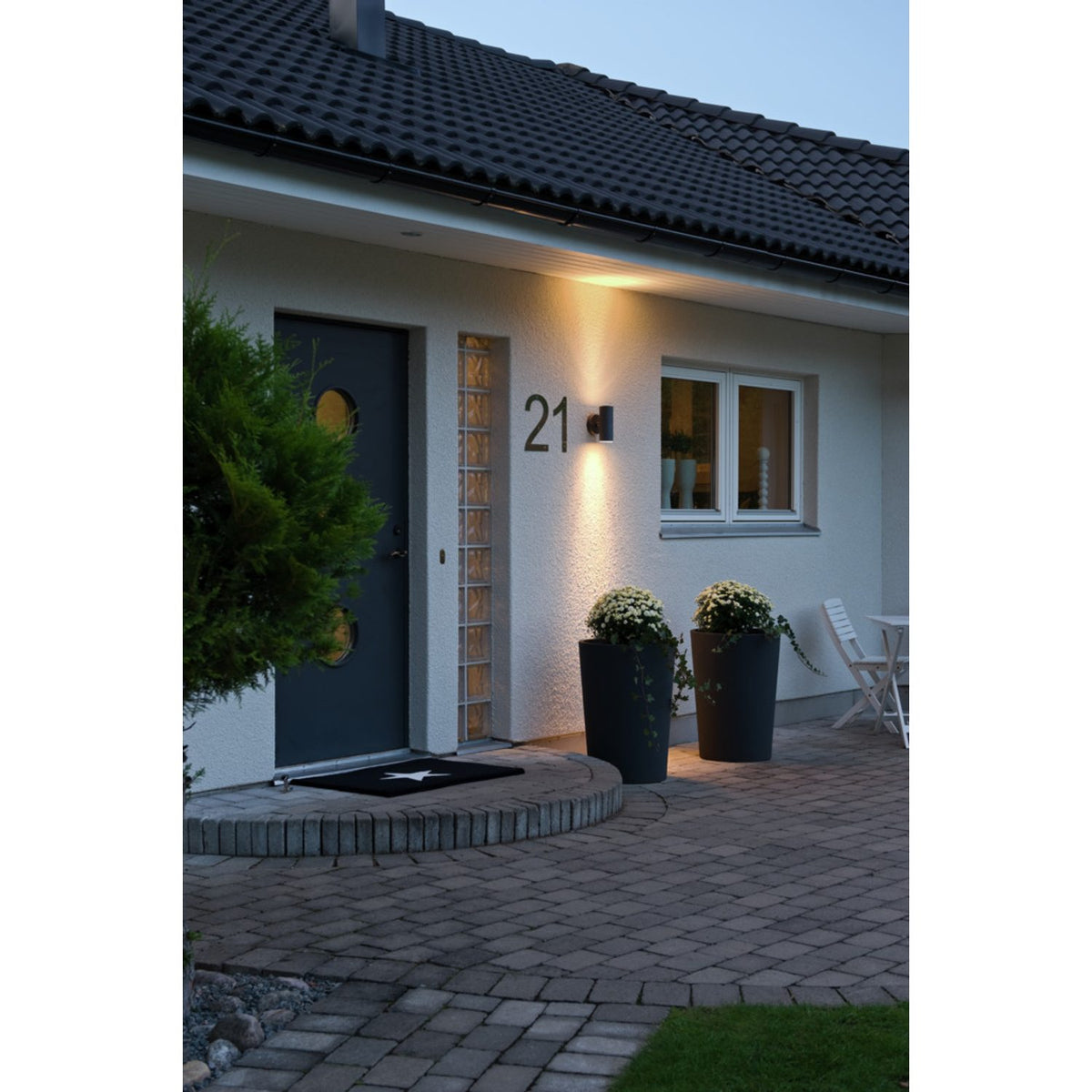 Modena Stor GU10 Upp/ner Vägglampa Ute Svart
