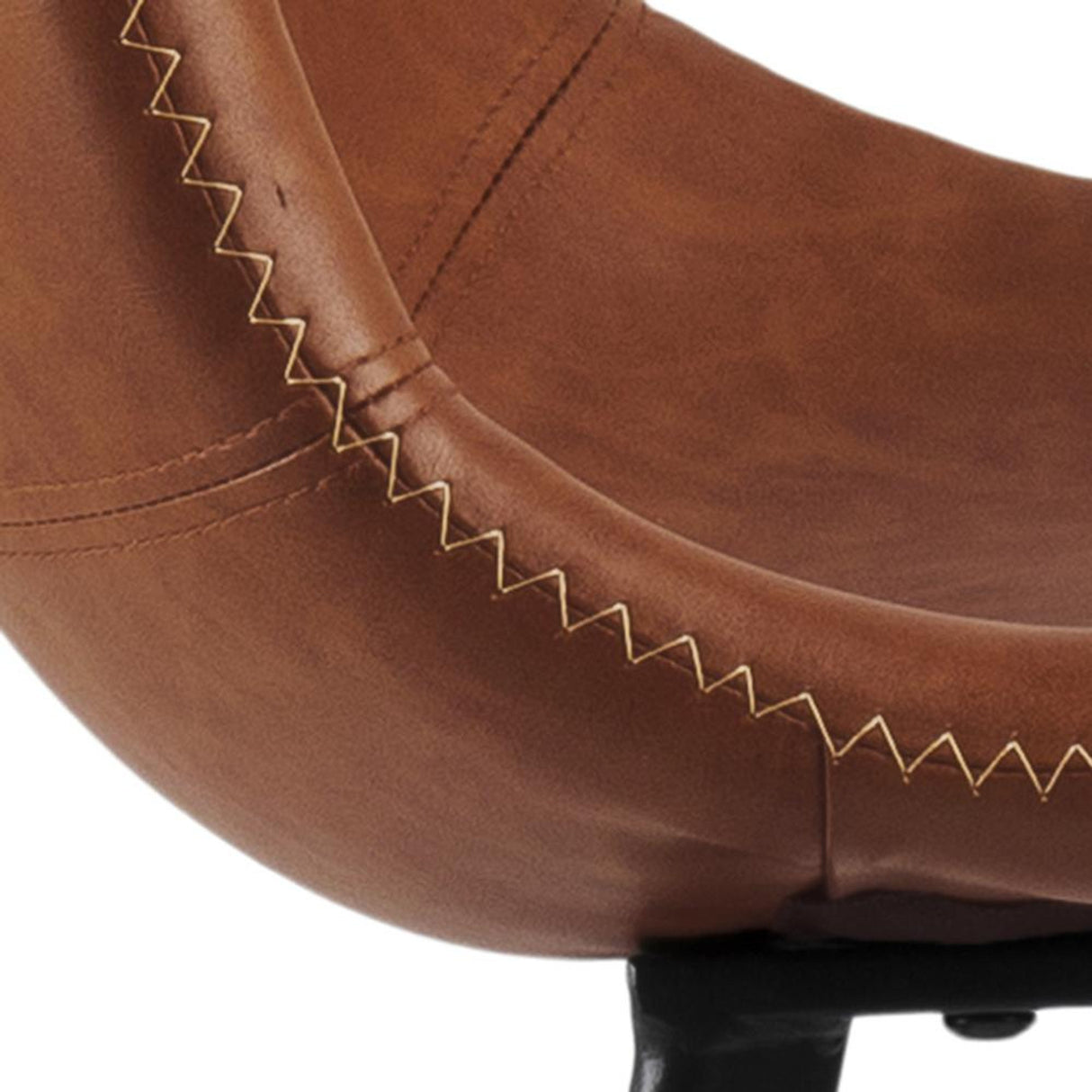 Mathilde Barstol Hög PU Retro Konjak