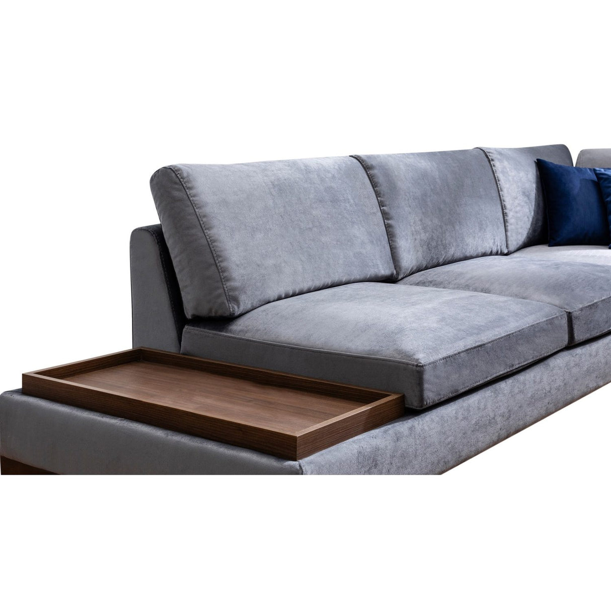 Reykjavik hörn med puff (313-193 x 97 x 80 cm) Hörnsoffa Mörkgrå