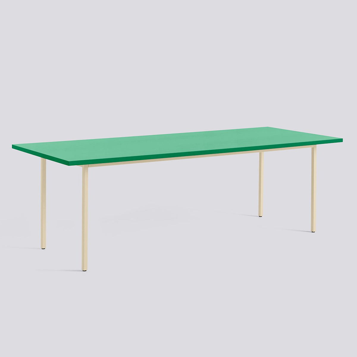 Two-Colour L240 × B90 × H74 cm Matbord Green mint, Ivory – pulverlackerat stål