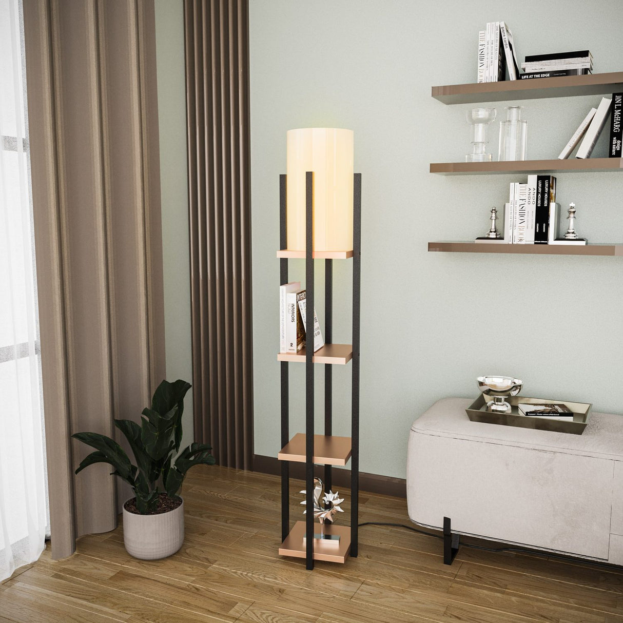 Yardis Golvlampa Trä / Beige