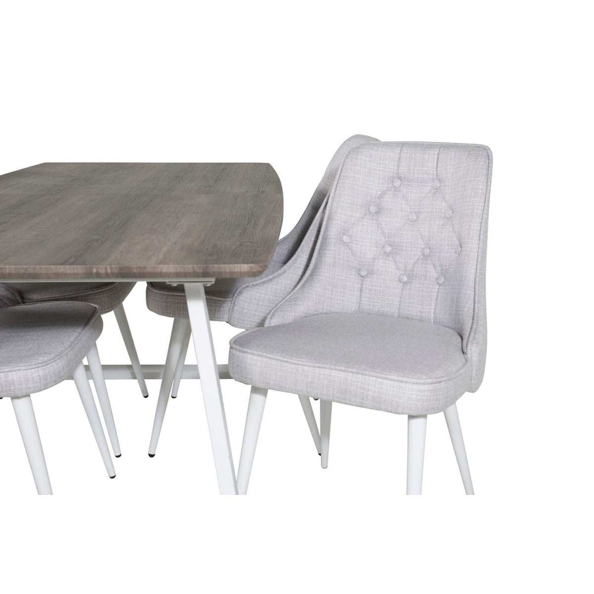Inca, Velvet Deluxe Rektangulär matgrupp Vit, Grå,Vit, 160 x 85