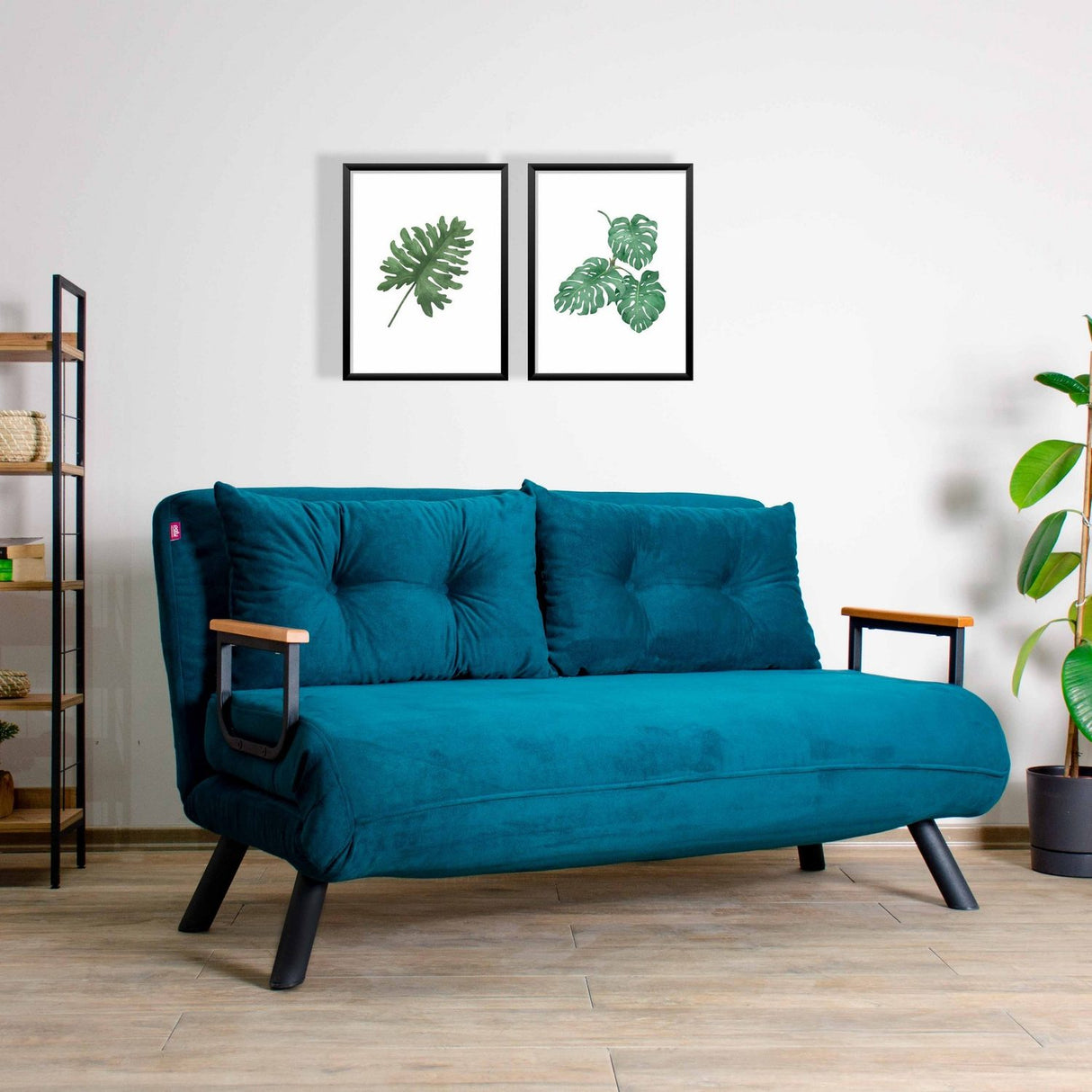 Apia 2-sits (25 x 134 x 121 cm) 2-sits bäddsoffa Petrolgrön