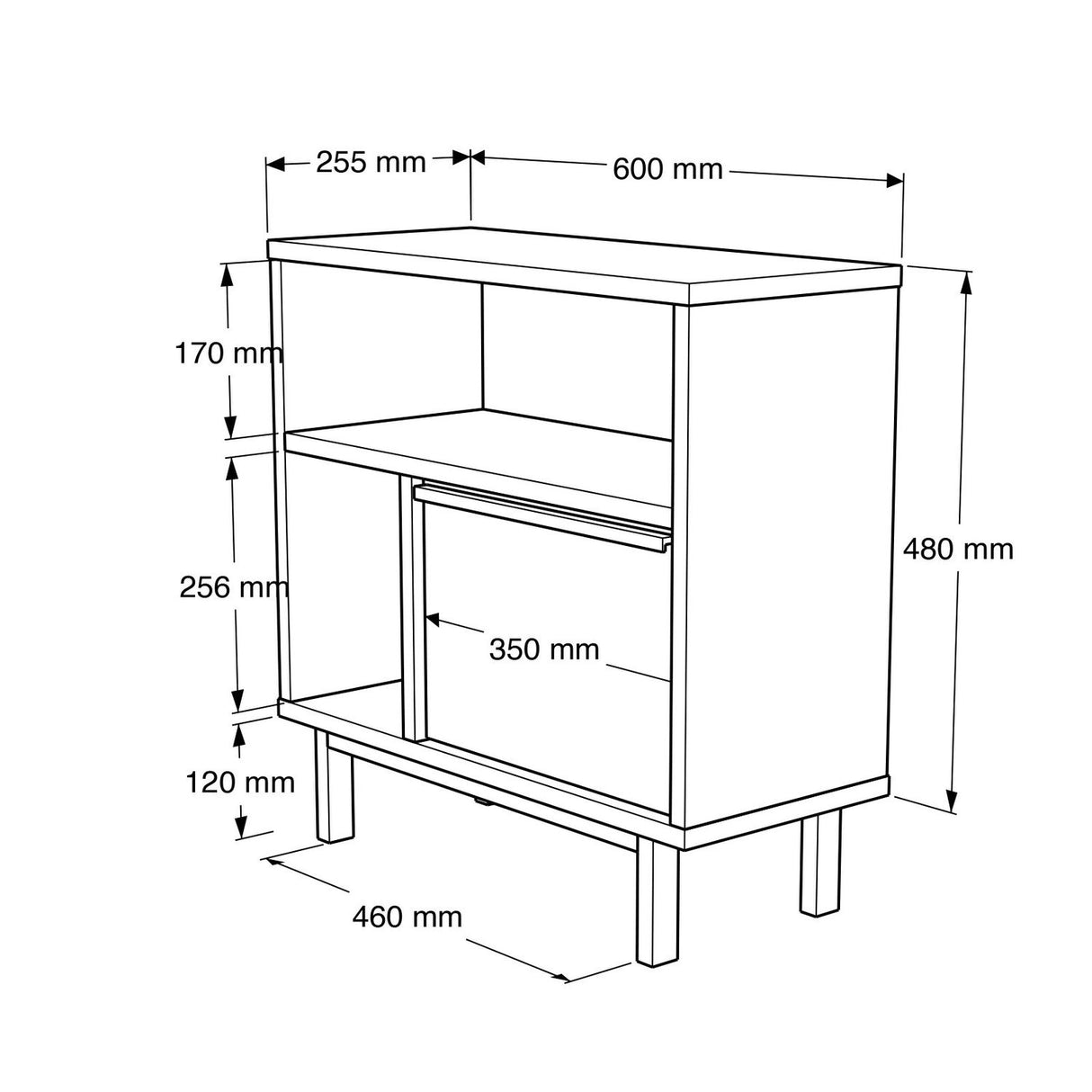 Aşgabat sidobord (60 x 25,5 cm) Sidobord Valnöt