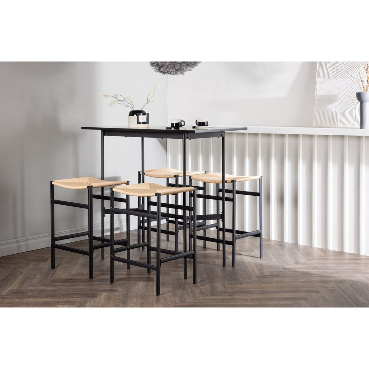 Rax, Polly Rektangulär matgrupp Svart, Natur, Svart, 120 x 60