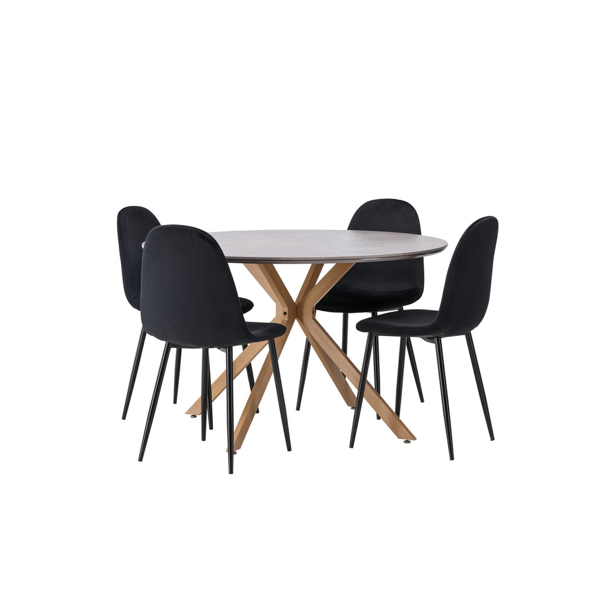 Piazza, Polar Rund matgrupp Svart, Grå, ⌀120