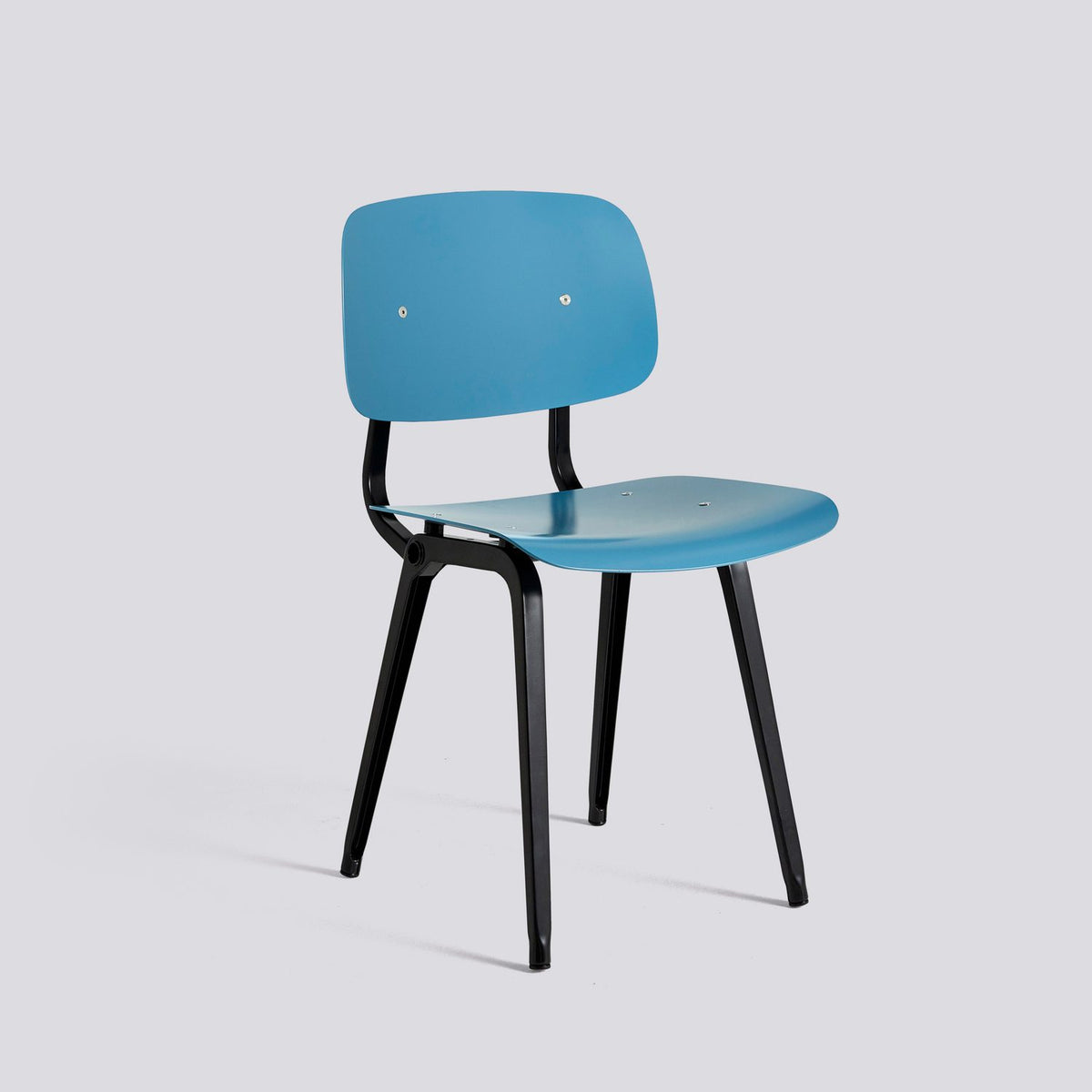 Revolt Stol Azure blue, Black – pulverlackerat stål