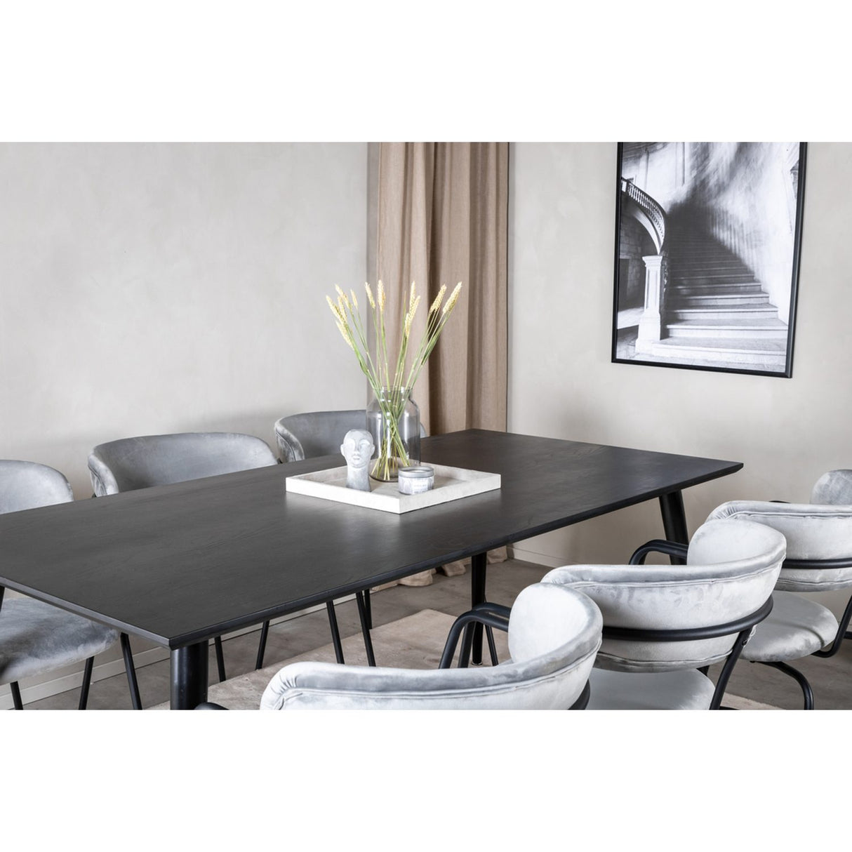 Dipp, Arrow Rektangulär matgrupp Svart,Grå, Svart, 180 x 90