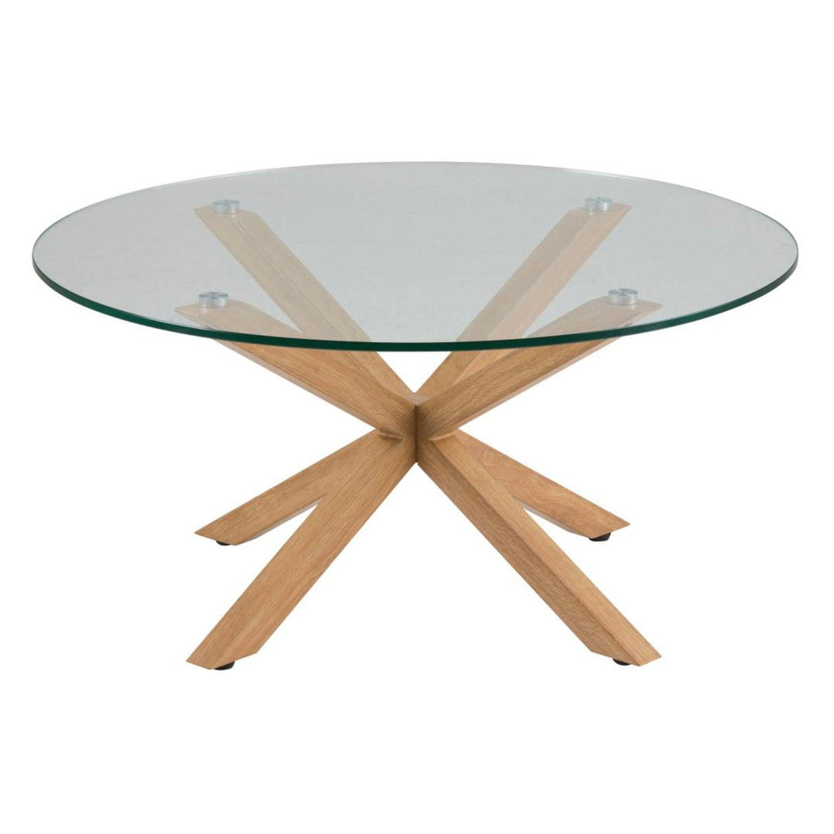 Verdun Soffbord Rund 82 cm Glas/Ek