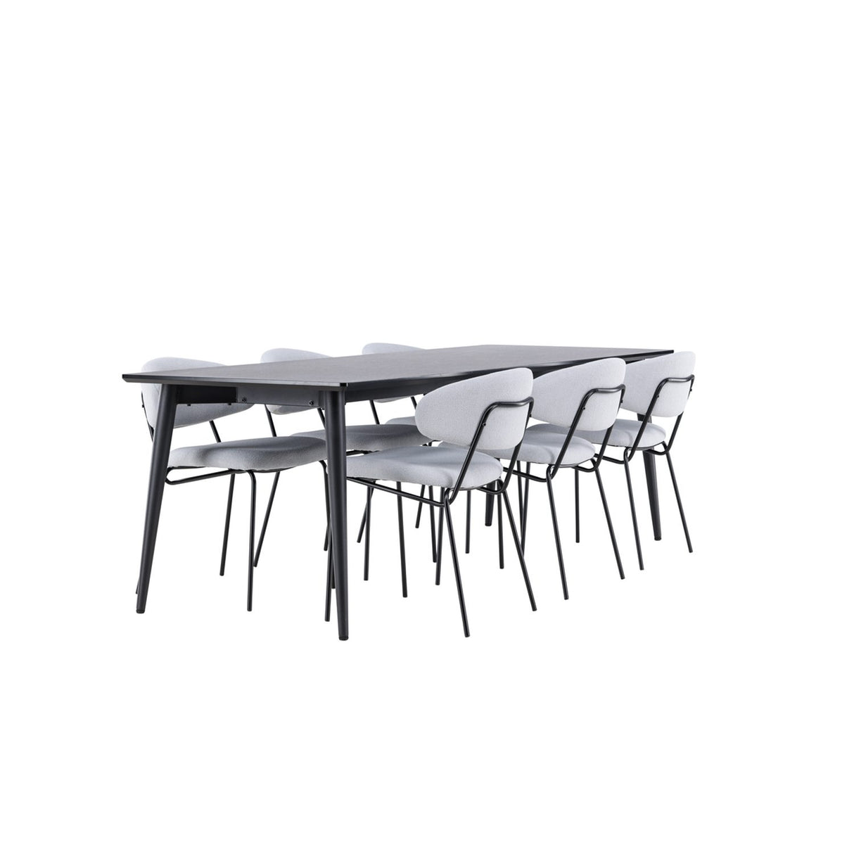 Ellis, Chico Rektangulär matgrupp Blå, svart, Svart, 230 x 85