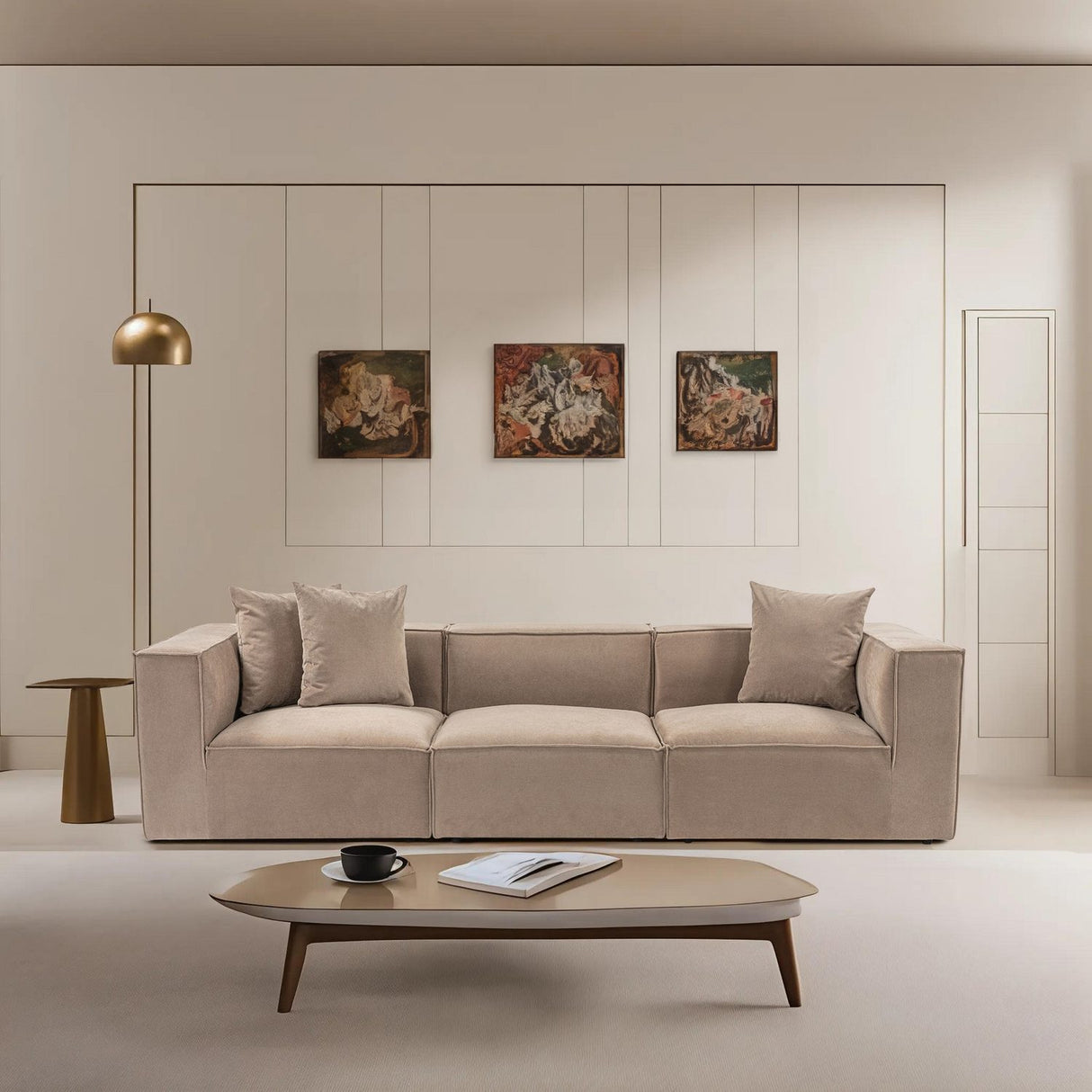 Samarkand 3 (270 x 65 x 95 cm) 3-sitssoffa Cappuccino