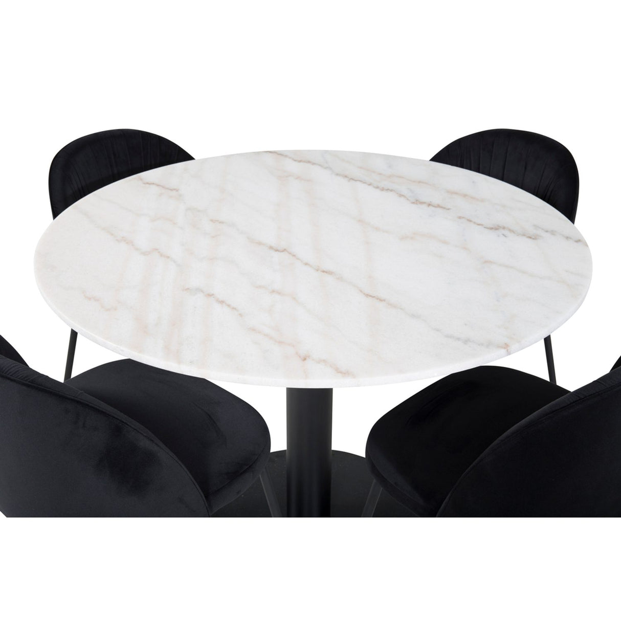 Estelle, Wrinkles Rund matgrupp Svart, Vit, 4st