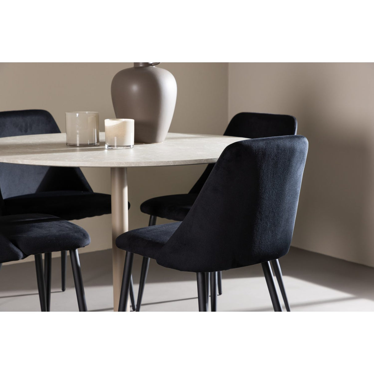 Lycke, Night Rund matgrupp Svart, Beige, ⌀110