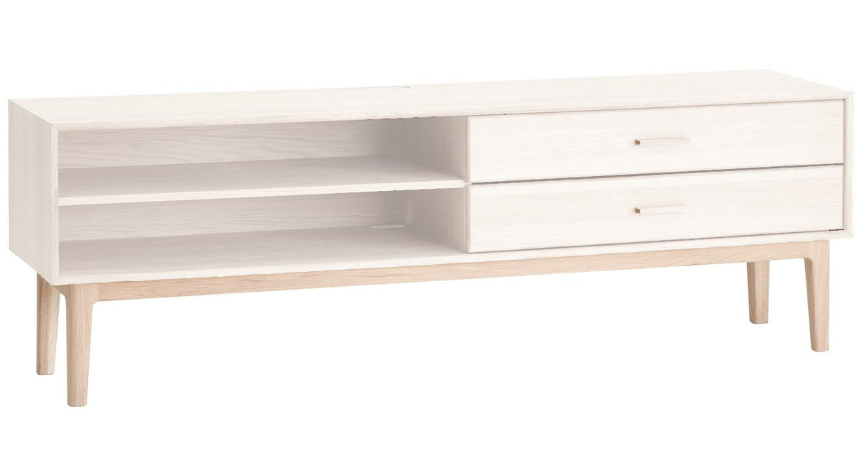 Ben till TV-bänk Nr.700 183 cm Vitoljad Ek