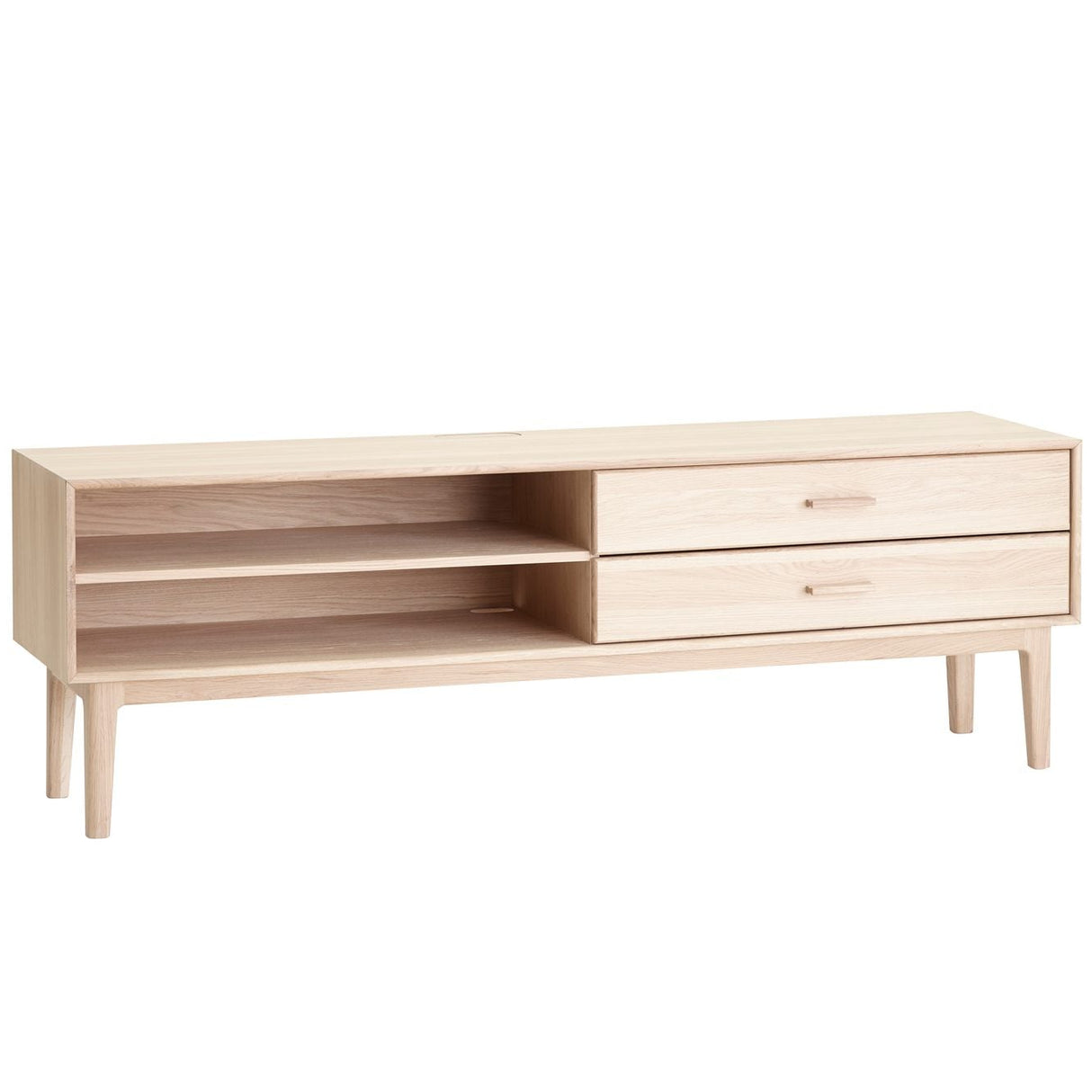 Ben till TV-bänk Nr.700 183 cm Vitoljad Ek