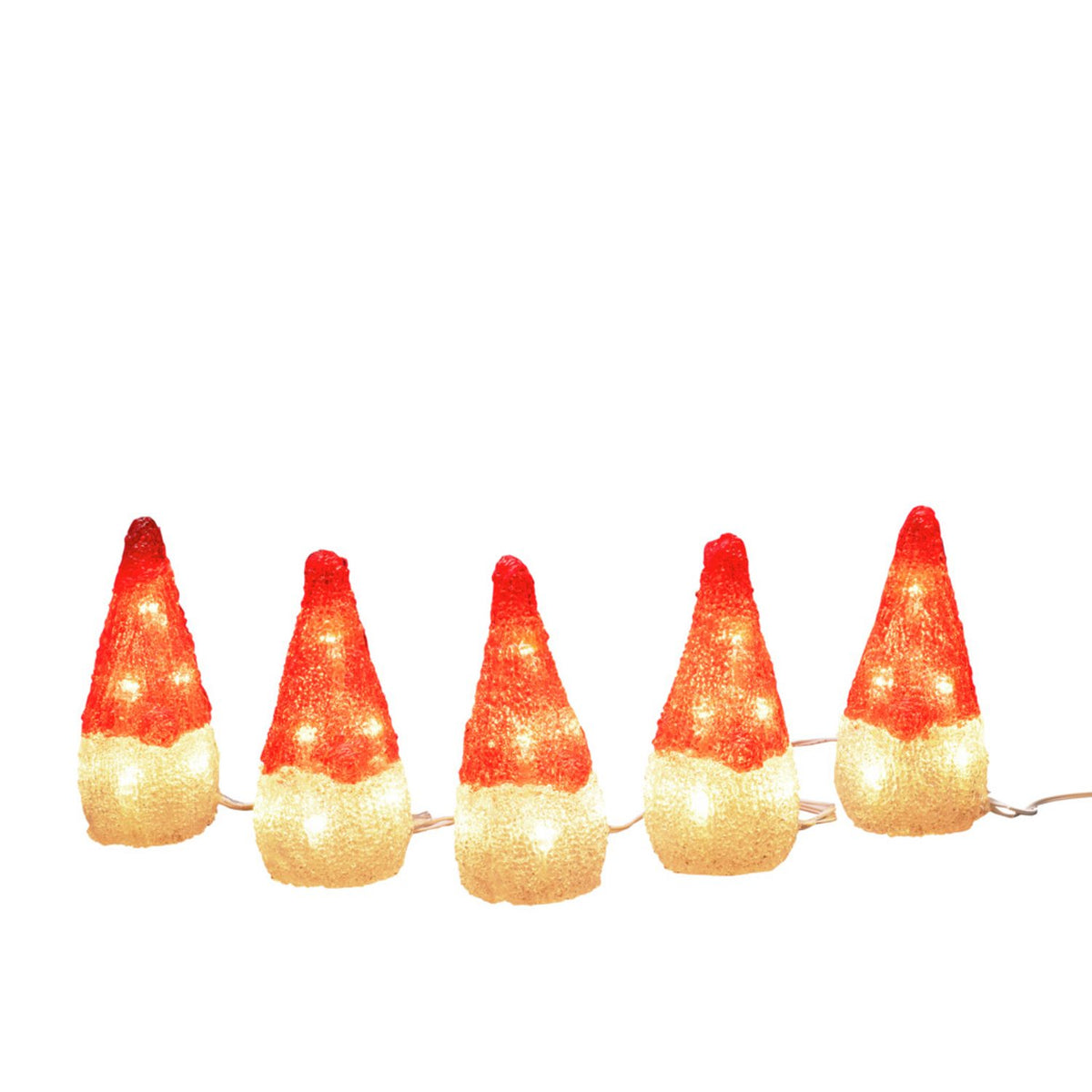 Tomtar akryl 5st 40 LED 11 cm Ljusdekoration Ute