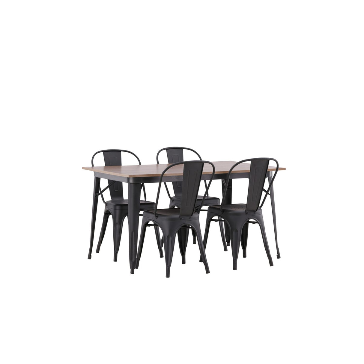 Tempe, Tempe Rektangulär matgrupp Svart, Valnöt, 140 x 80