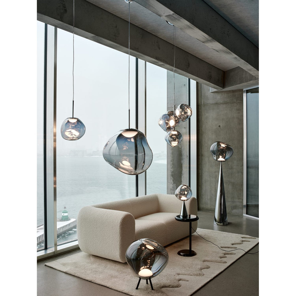 Melt Pendellampa LED Nickel