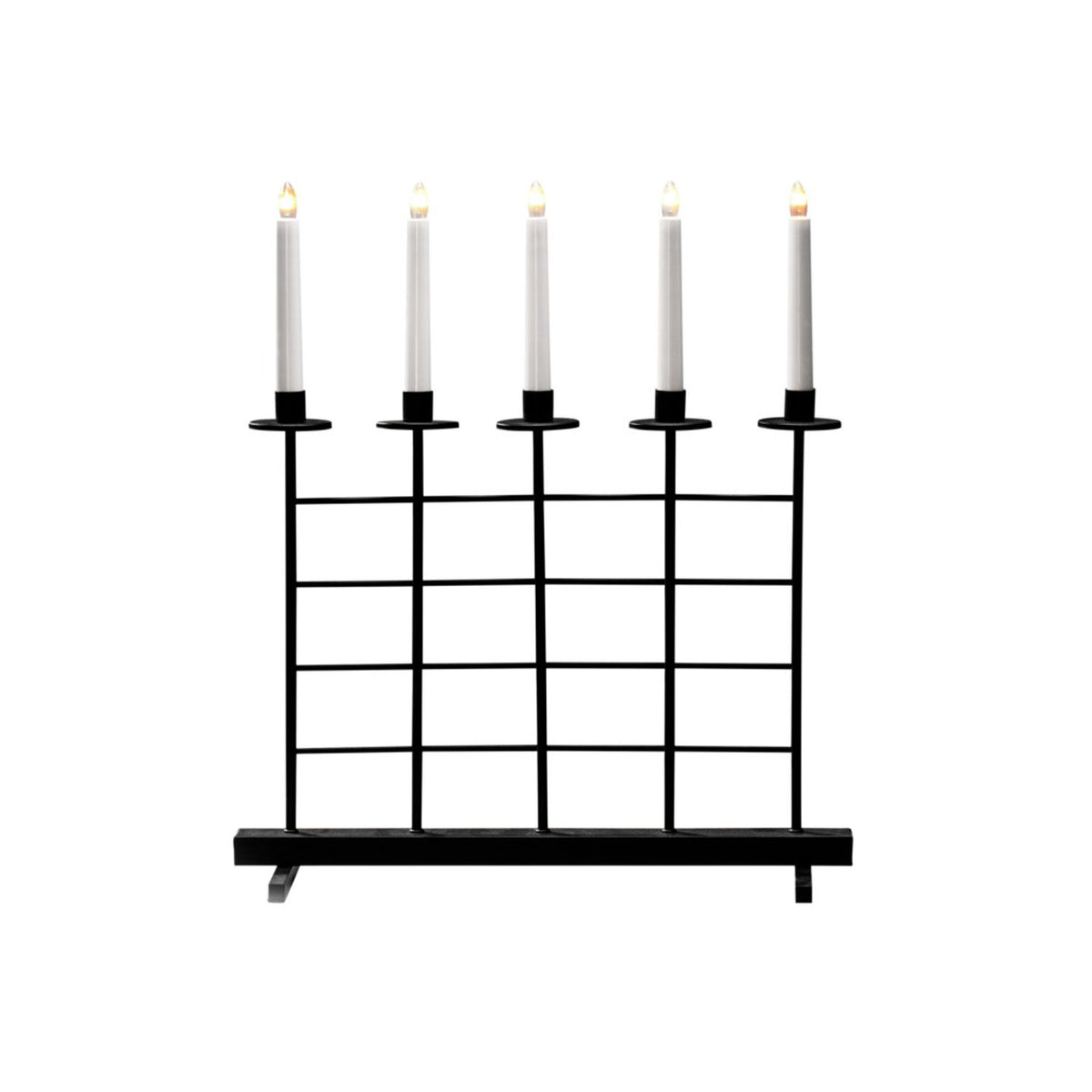 5 Ljus Metall Svart Elljusstake