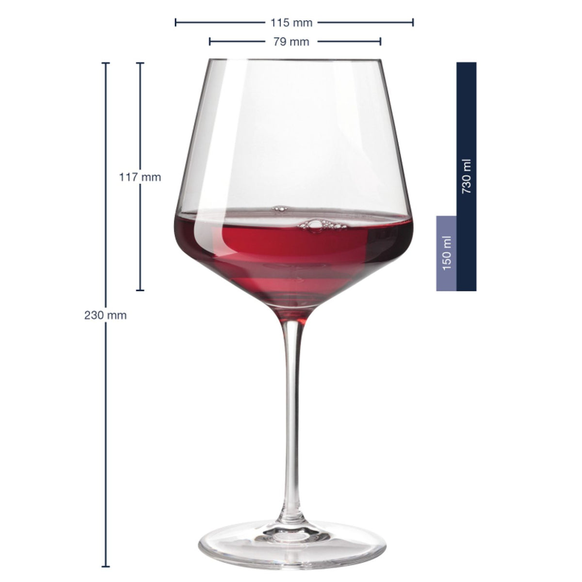 Burgundy 730ml puccini 6-pack Rödvinsglas