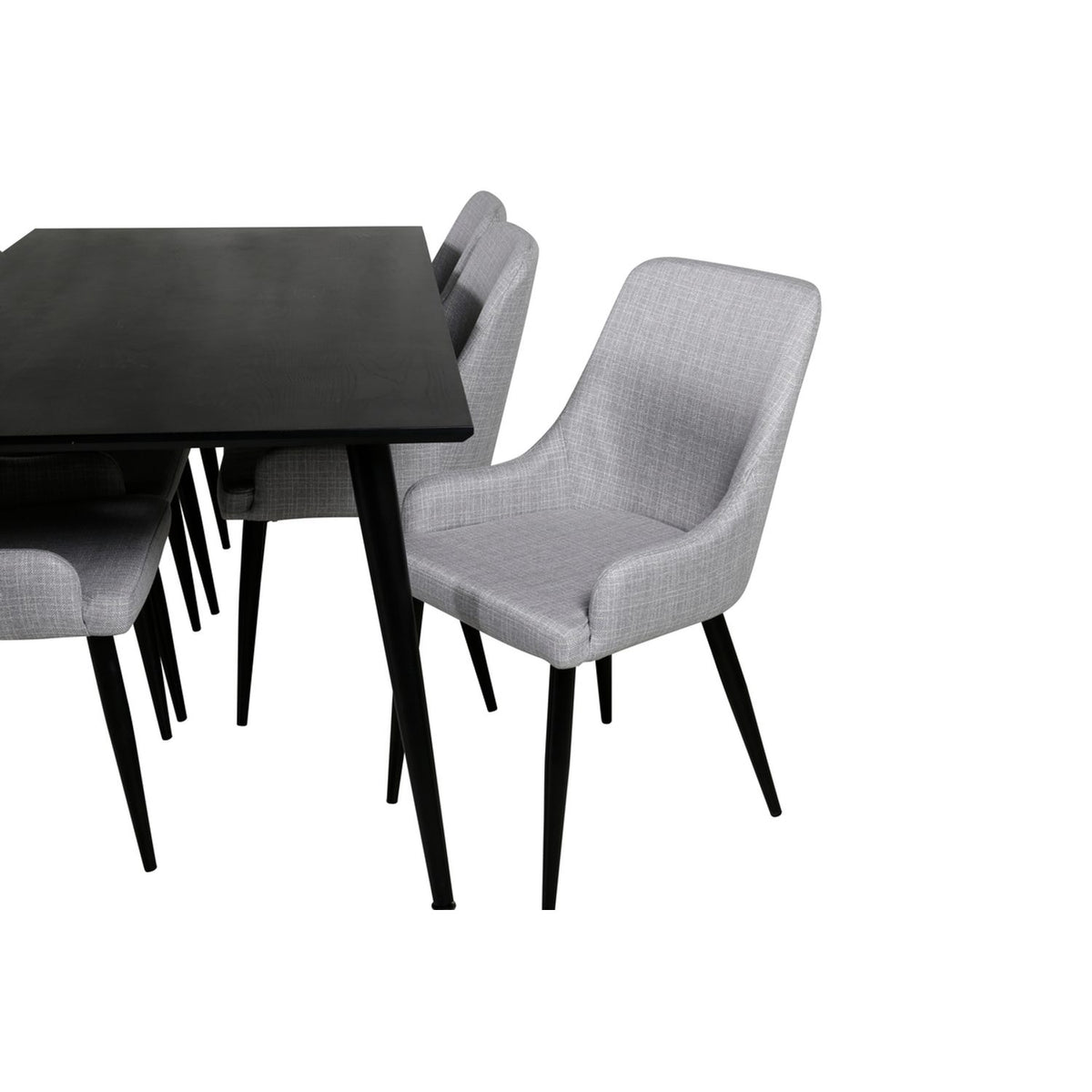 Dipp, Plaza Rektangulär matgrupp Grå, Svart, Svart