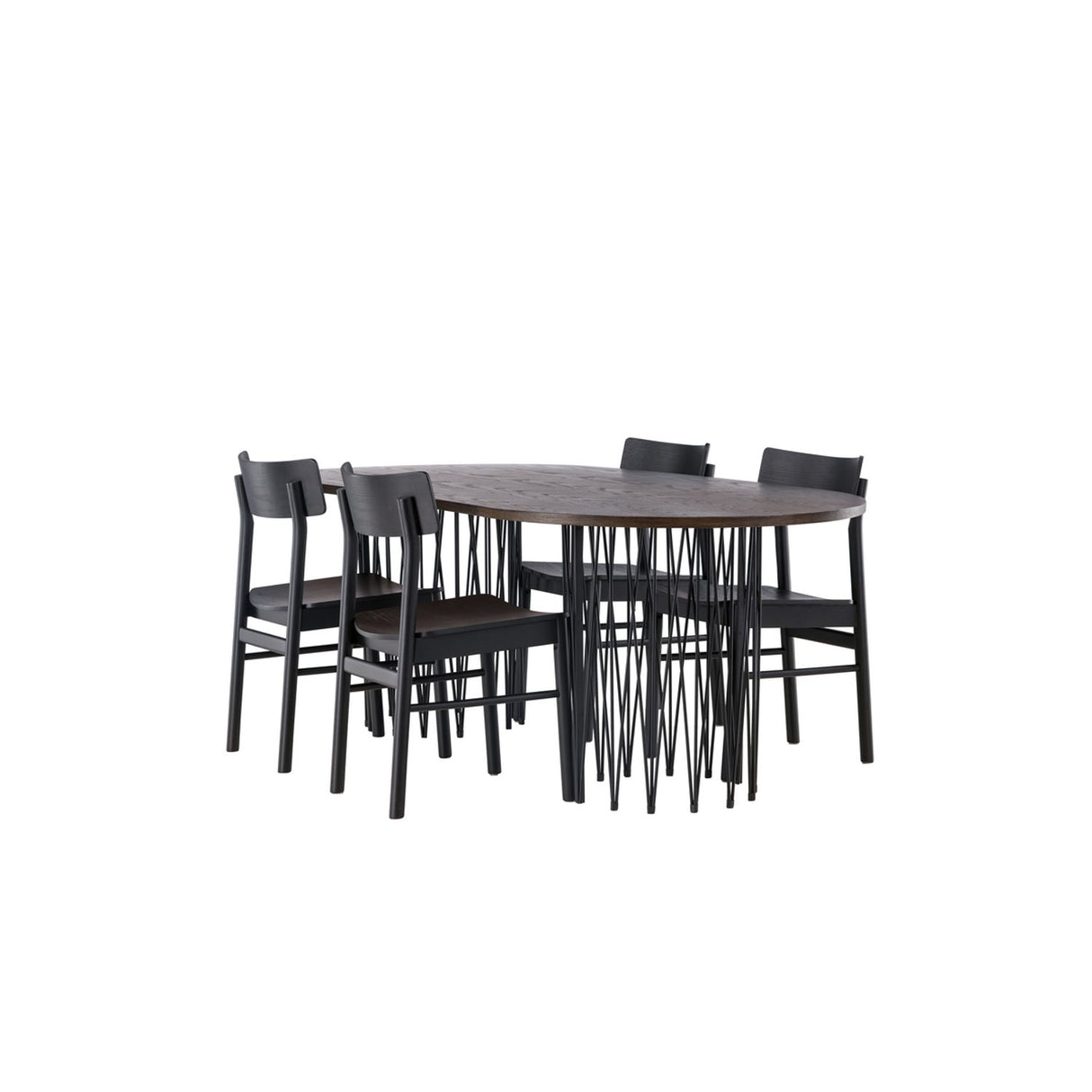 Stone, Montros Oval matgrupp Svart, Svart, mocka, 220 x 100