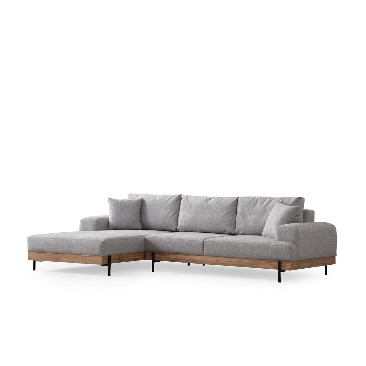 Addis Abeba Oak (170-280 x 98 x 78 cm) Hörnsoffa Grå, Vänster
