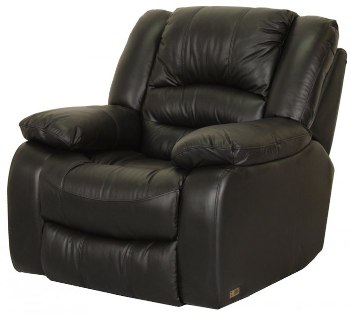 Cinema Biofåtölj Elektrisk Recliner med justerbart nackstöd Svart Läder