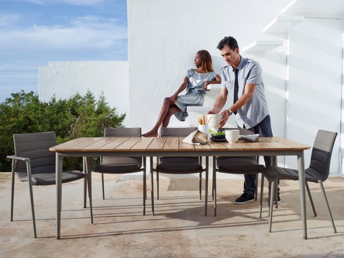 Core Bord 210x90cm Teak / Taupe