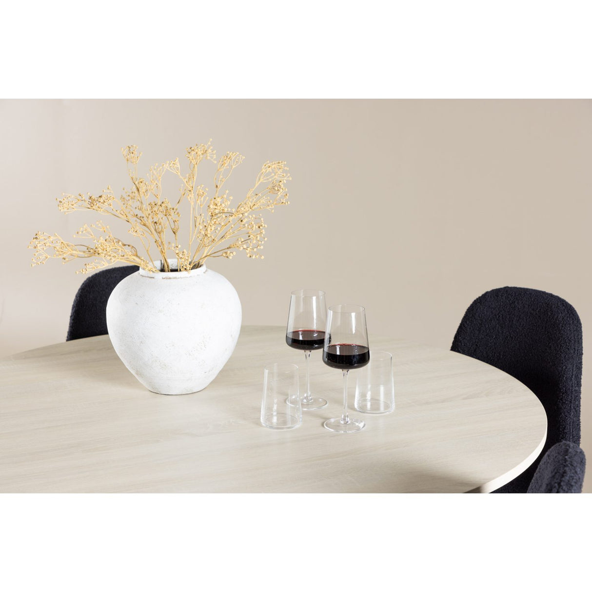 Lanzo, Polar Rund matgrupp Svart, Vitlaserad, ⌀120