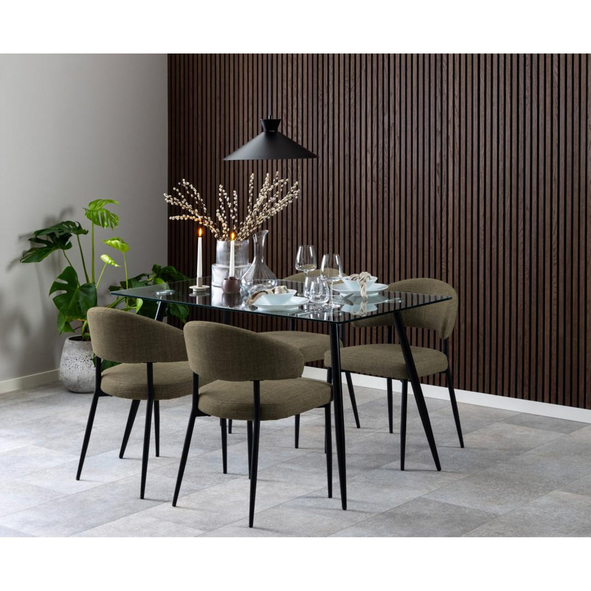 Kaley Matstol Basel tyg Grön